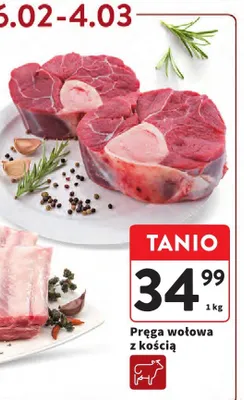 Pręga wołowa z kością promocja w Intermarche