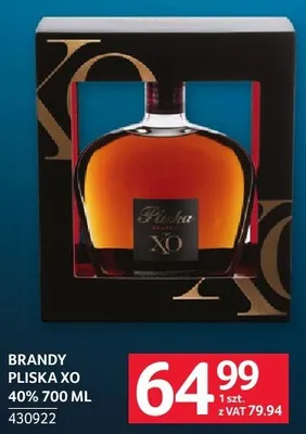 Brandy Pliska XO 40% 700ML promocja w Selgros
