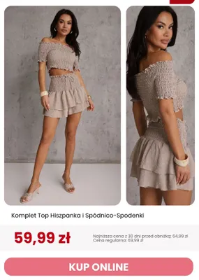 Komplet Top Hiszpanka i Spódnico-Spodenki Renee promocja w Renee