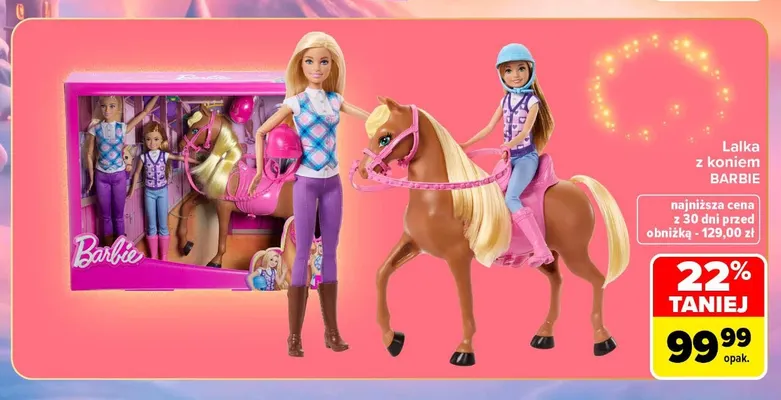 Lalka z koniem Barbie promocja w Carrefour