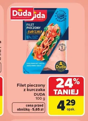 Filet pieczony z kurczaka Duda promocja w Carrefour