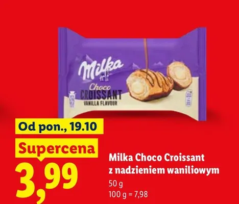 Rogalik Milka Choco Croissant z nadzieniem waniliowym promocja w Lidl