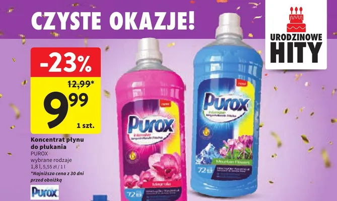 Koncentrat płynu do płukania Purox promocja w Intermarche