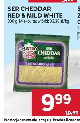 Ser Cheddar wiórki Red & Mild White Bistro Mlekovita promocja w Stokrotka