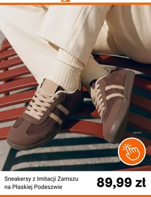 Sneakersy z imitacji zamszu na płaskiej podeszwie promocja w Born2be