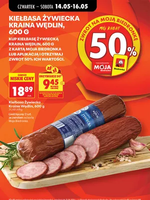 Kiełbasa Żywiecka Kraina Wędlin promocja w Biedronka