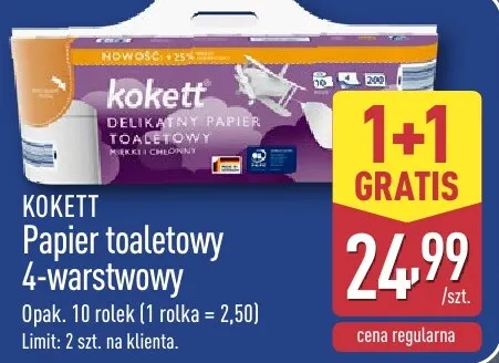 Papier toaletowy 4-warstwowy Kokett promocja w Aldi