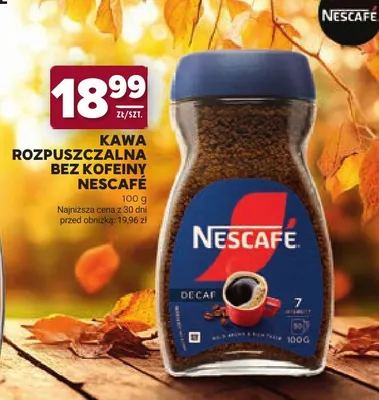Kawa rozpuszczalna bez kofeiny Nescafé promocja w Stokrotka