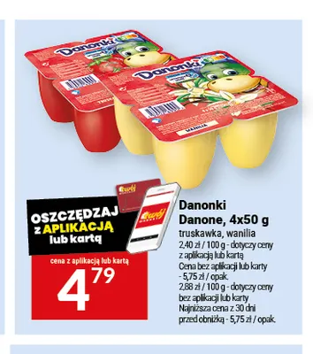 Danonki Danone truskawka 4-pak promocja w Twój Market