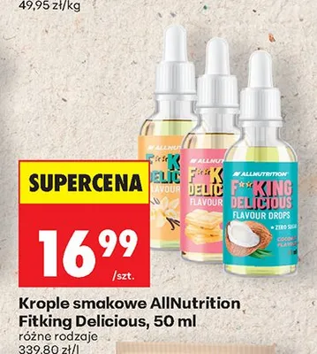 Krople smakowe kokosowe AllNutrition Fitking Delicious promocja w Biedronka