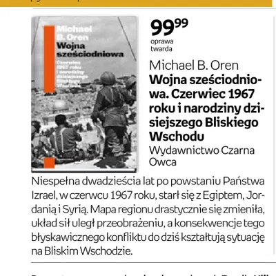 Książka Wojna sześciodniowa. Czerwiec 1967 roku i narodziny dzisiejszego Bliskiego Wschodu promocja w Empik