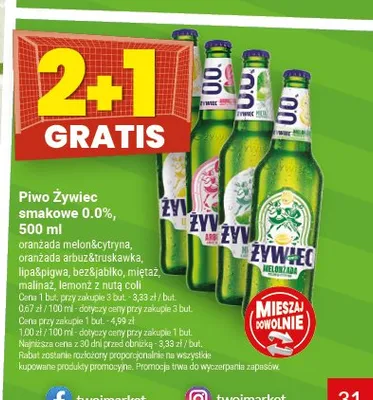 Piwo bezalkoholowe Żywiec smakowe Oranżada Melon & Cytryna promocja w Twój Market