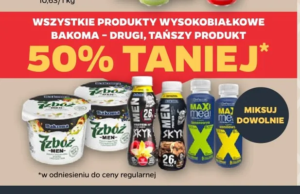 Produkty wysokobiałkowe Bakoma promocja w Netto