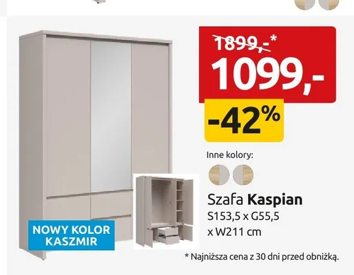 Szafa Kaspian promocja w Black Red White