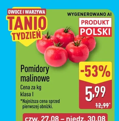 Pomidory malinowe promocja w Aldi