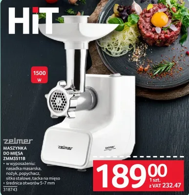 Maszynka do mięsa Zelmer ZMM3511B promocja w Selgros