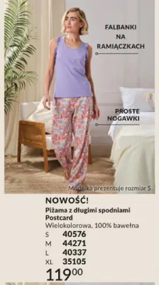 Piżama z długimi spodniami Postcard wielokolorowa 100% bawełna promocja w AVON