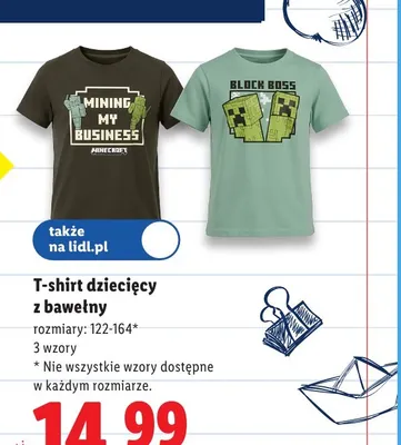 T-shirt dziecięcy z bawełny promocja w Lidl