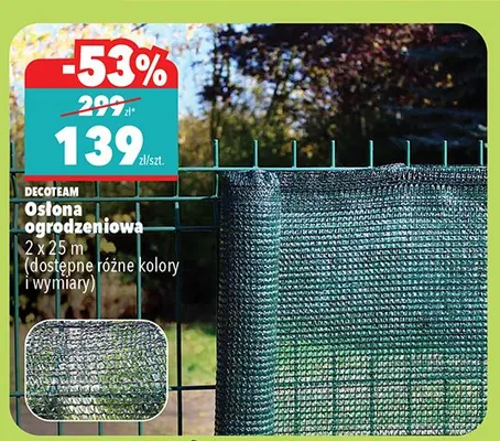 Osłona ogrodzeniowa 1 x 25 m  promocja w Biedronka