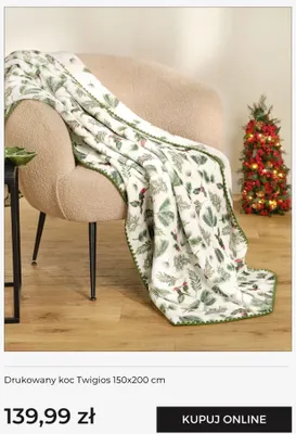 Drukowany koc Twigios 150x200 cm home & you promocja w home&you