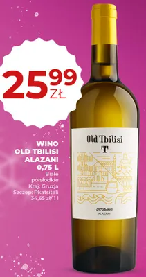 Wino Old Tbilisi Alazani białe półsłodkie promocja w Duży Ben