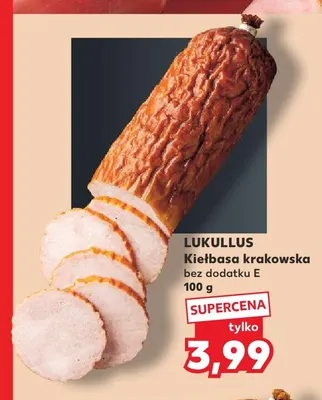Kiełbasa krakowska bez dodatku E Lukullus promocja w Kaufland
