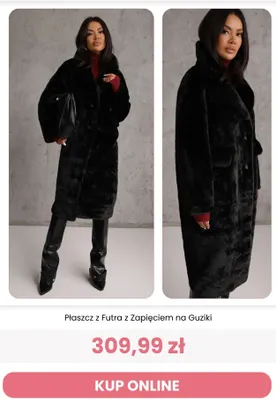 Płaszcz z futra z zapięciem na guziki Renee promocja w Renee