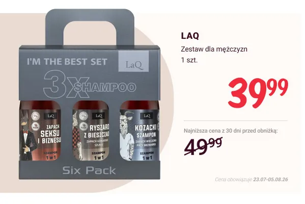 Zestaw szamponów dla mężczyzn LaQ I'm The Best Set promocja w Rossmann