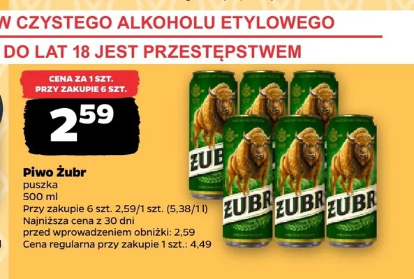 Piwo Żubr promocja w Netto