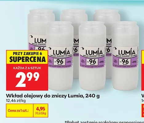 Wkład olejowy do zniczy Lumia promocja w Biedronka