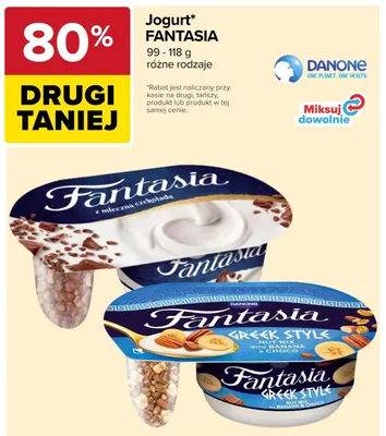 Jogurt Fantasia Greek Style Nut Mix with Banana & Choco promocja w Carrefour