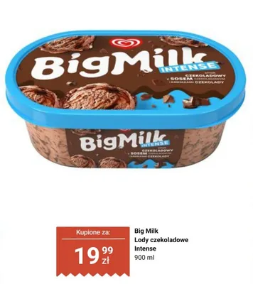 Lody czekoladowe Big Milk Intense promocja w Biedronka