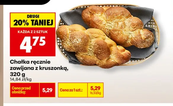 Chałka ręcznie zawijana z kruszonką promocja w Biedronka