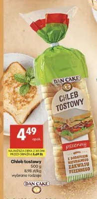 Chleb tostowy pszenny Dan Cake promocja w Delikatesy Centrum