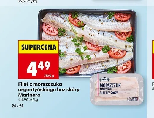 Filet z morszczuka argentyńskiego bez skóry Marinero promocja w Biedronka