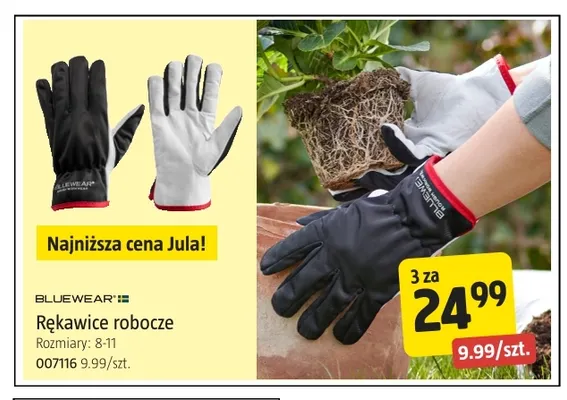 Rękawice robocze Bluewear promocja w Jula