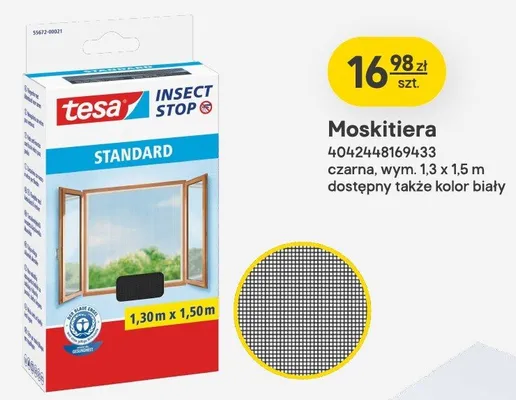 Moskitiera tesa Insect Stop Standard czarna wym. 1,3x1,5m promocja w Castorama