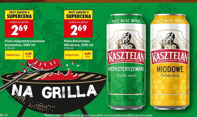 Piwo niepasteryzowane Kasztelan promocja w Biedronka