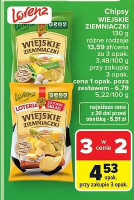 Chipsy WIEJSKIE ZIEMNIACZKI promocja w Carrefour