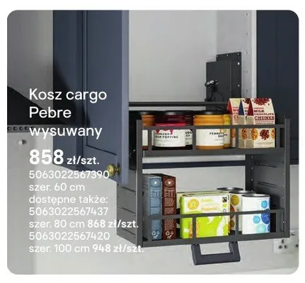 Kosz cargo Pebre wysuwany szer. 60cm promocja w Castorama