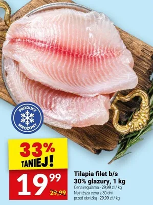 Filet tilapia b/s 30% glazury promocja w Twój Market