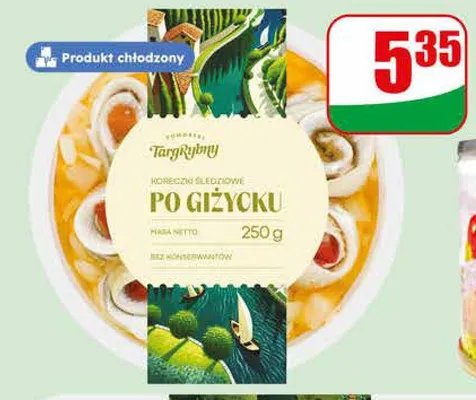 Koreczki śledziowe po giżycku Targ Rybny promocja w Dino