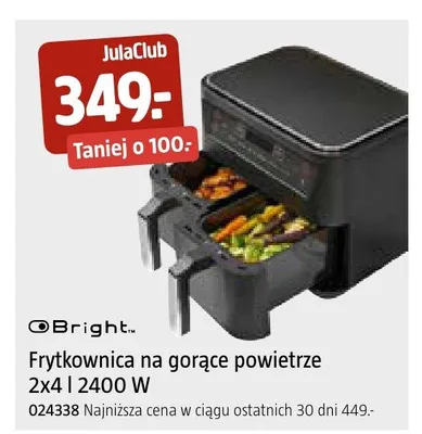 Frytkownica na gorące powietrze Bright 2x4l 2400W promocja w Jula