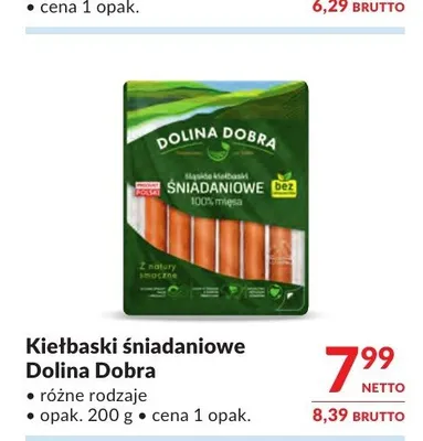 Kiełbaski śniadaniowe Dolina Dobra promocja w Makro