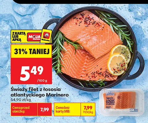 Świeży filet z łososia atlantyckiego Marinero promocja w Biedronka