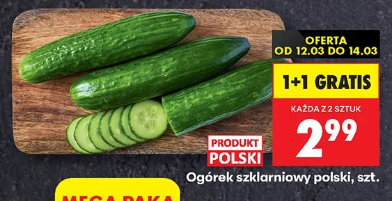 Ogórek szklarniowy polski promocja w Biedronka