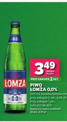 Piwo bezalkoholowe Łomża promocja w Stokrotka