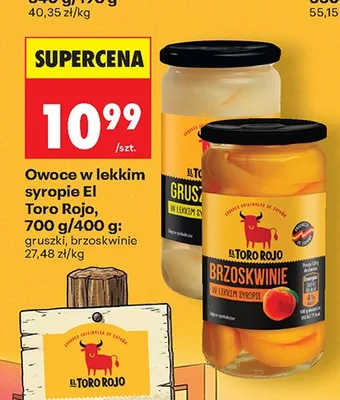 Gruszki w lekkim syropie El Toro Rojo promocja w Biedronka