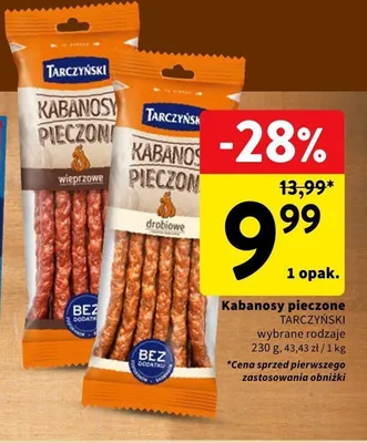 Kabanosy pieczone drobiowe Tarczyński promocja w Intermarche