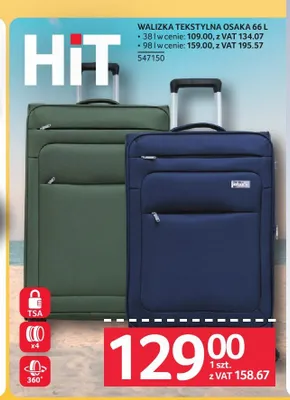 Walizka tekstylna Osaka 66 l promocja w Selgros